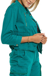 Crop jacket in Emerald